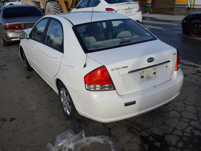 KNAFE121585504322 - 2008 KIA SPECTRA EX WHITE photo 3