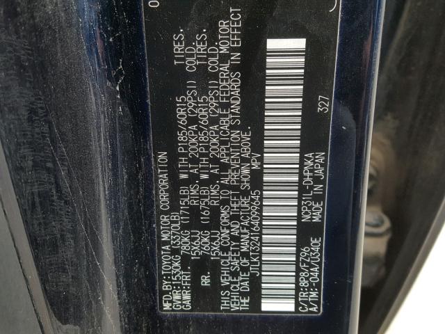 JTLKT324164099645 - 2006 TOYOTA SCION XB Mavi foto 10