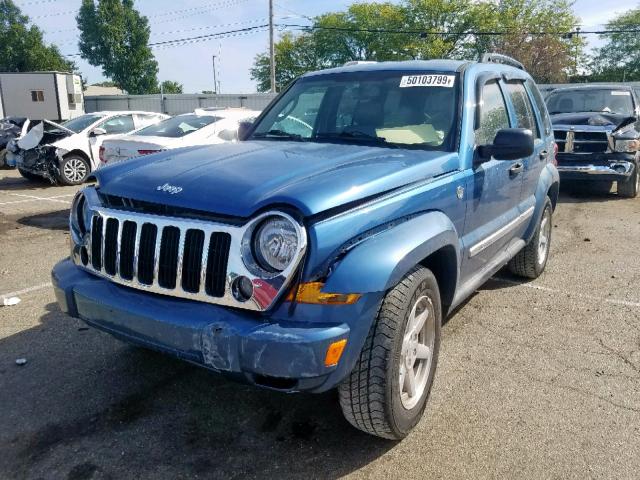 1J4GL58K06W250945 - 2006 JEEP LIBERTY LI BLUE photo 2