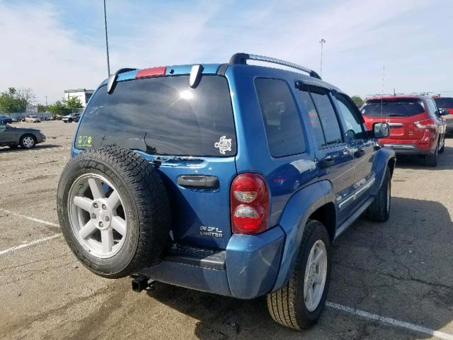 1J4GL58K06W250945 - 2006 JEEP LIBERTY LI BLUE photo 4