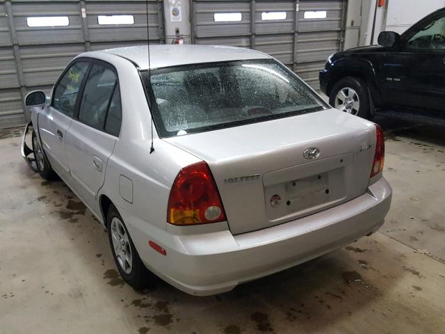 KMHCG45C13U497992 - 2003 HYUNDAI ACCENT GL SILVER photo 3