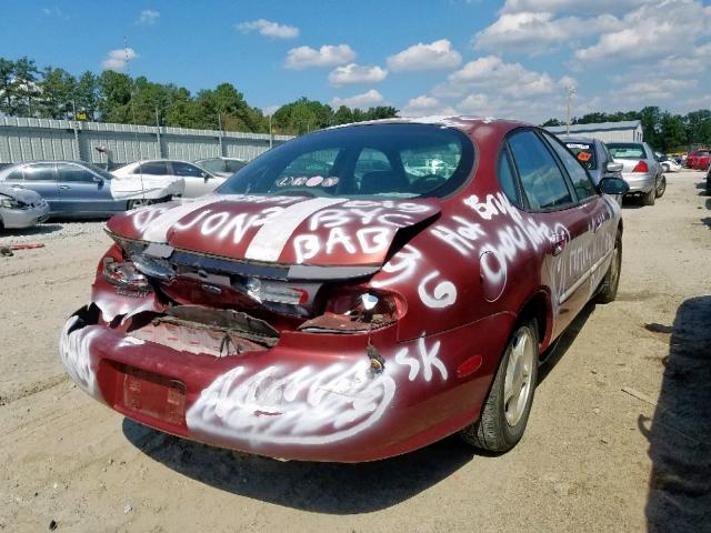 1FAFP52U8XA141105 - 1999 FORD TAURUS LX RED photo 4