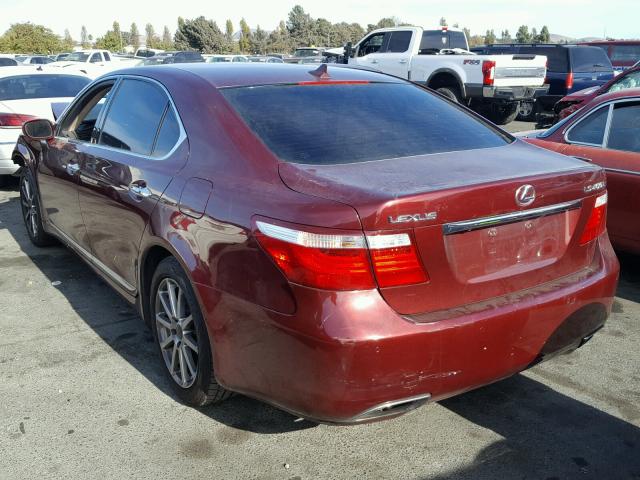 JTHGL46F885032362 - 2008 LEXUS LS 460L RED photo 3