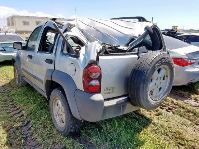 1J4GL48K96W287230 - 2006 JEEP LIBERTY SP SILVER photo 3