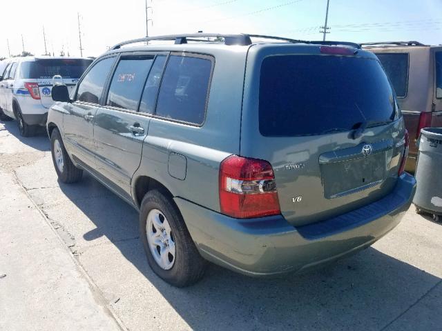 JTEGP21A260114227 - 2006 TOYOTA HIGHLANDER GREEN photo 3