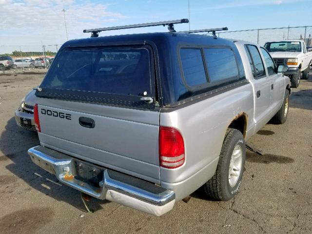 1B7HL2AX11S254422 - 2001 DODGE DAKOTA QUA SILVER photo 4