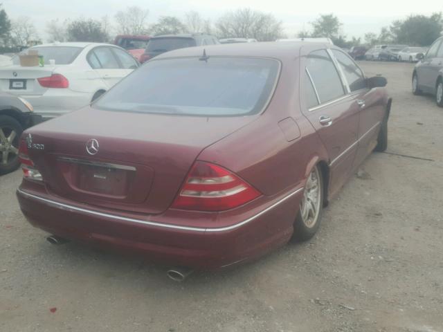 WDBNG75J61A184222 - 2001 MERCEDES-BENZ S 500 MAROON photo 4