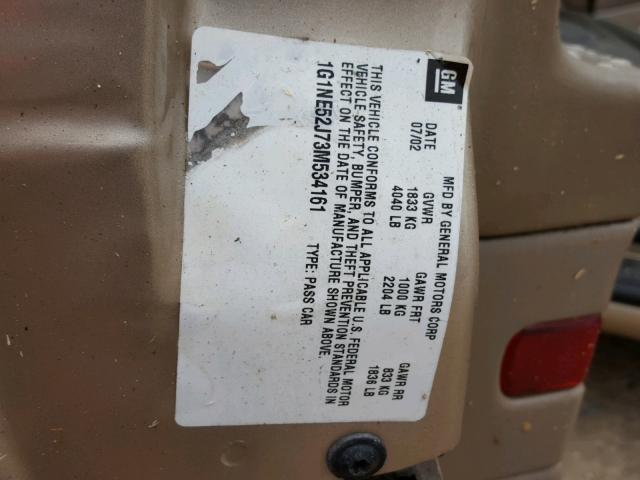 1G1NE52J73M534161 - 2003 CHEVROLET MALIBU LS 米色 照片 10