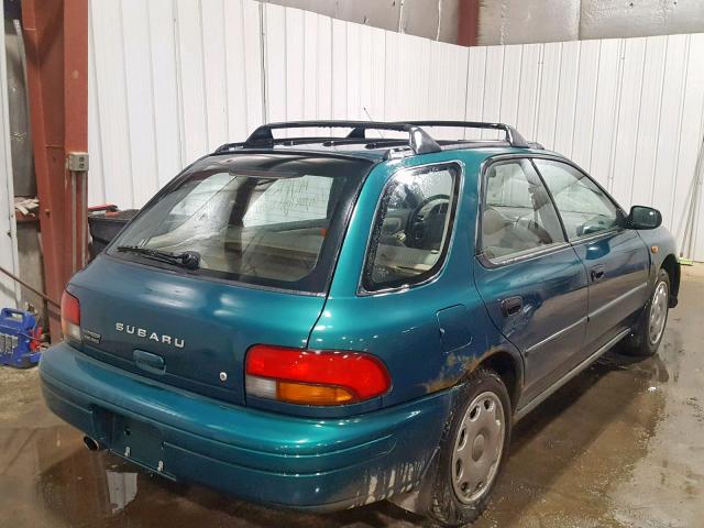 JF1GF435XWG814061 - 1998 SUBARU IMPREZA L GREEN photo 4