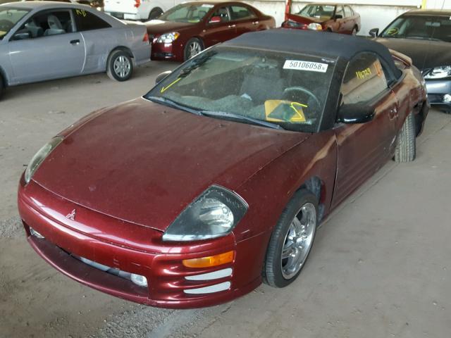 4A3AE45G41E047973 - 2001 MITSUBISHI ECLIPSE SP BURGUNDY photo 2