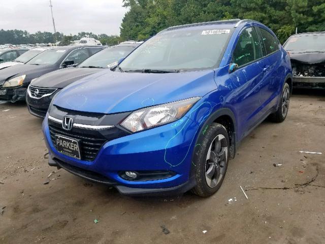 3CZRU5H72JM706079 - 2018 HONDA HR-V EXL BLUE photo 2