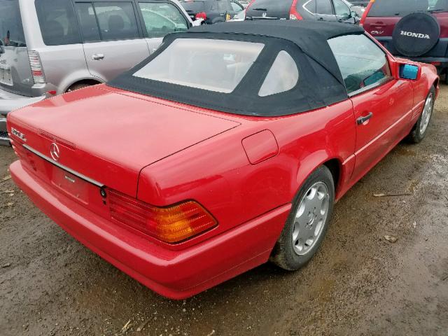 WDBFA67E8PF075384 - 1993 MERCEDES-BENZ 500 SL RED photo 4