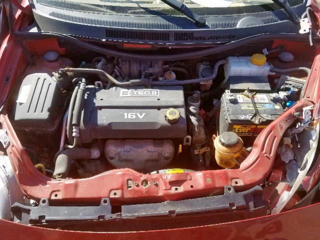 KL1TD56697B037242 - 2007 CHEVROLET AVEO BASE წითელი ფოტო 7