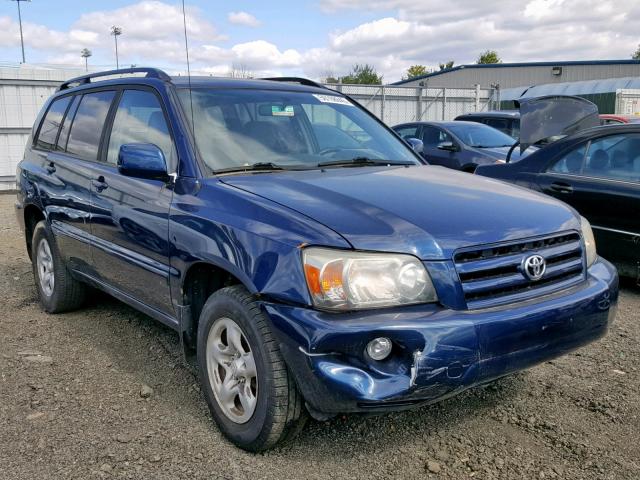 JTEGD21AX50115391 - 2005 TOYOTA HIGHLANDER BLUE photo 1