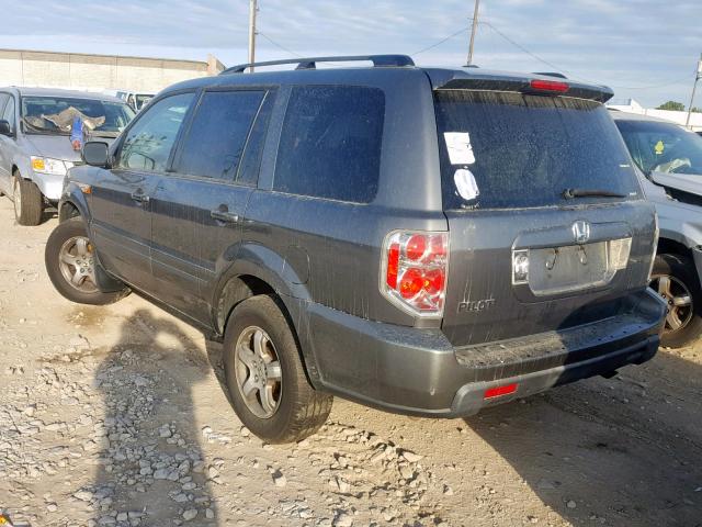 5FNYF28378B013952 - 2008 HONDA PILOT SE GRAY photo 3