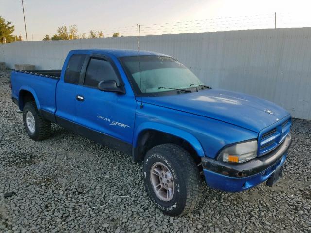 1B7GG22X9YS701989 - 2000 DODGE DAKOTA BLUE photo 1