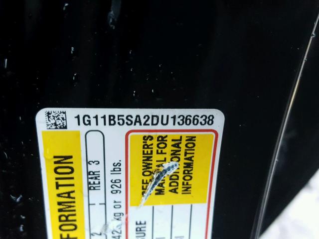 1G11B5SA2DU136638 - 2013 CHEVROLET MALIBU LS 黑色 照片 10