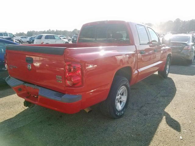 1D7HE48N98S543414 - 2008 DODGE DAKOTA QUA RED photo 4