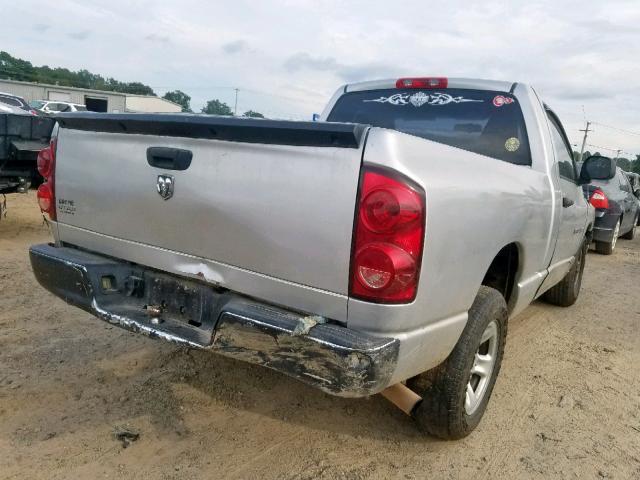 1D7HA16K17J519096 - 2007 DODGE RAM 1500 S SILVER photo 4