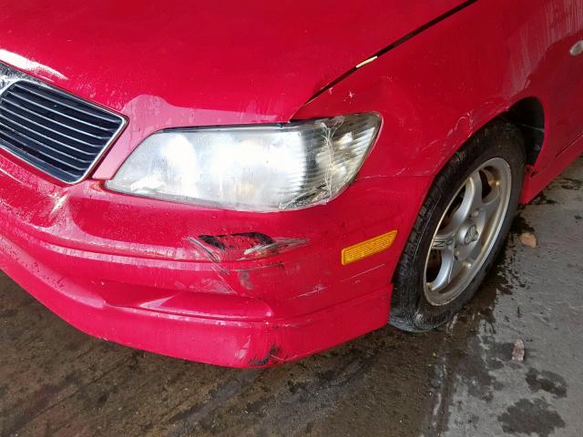 JA3AJ86E33U047392 - 2003 MITSUBISHI LANCER OZ RED photo 9