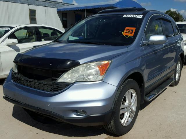 5J6RE4H76AL068184 - 2010 HONDA CR-V EXL BLUE photo 2