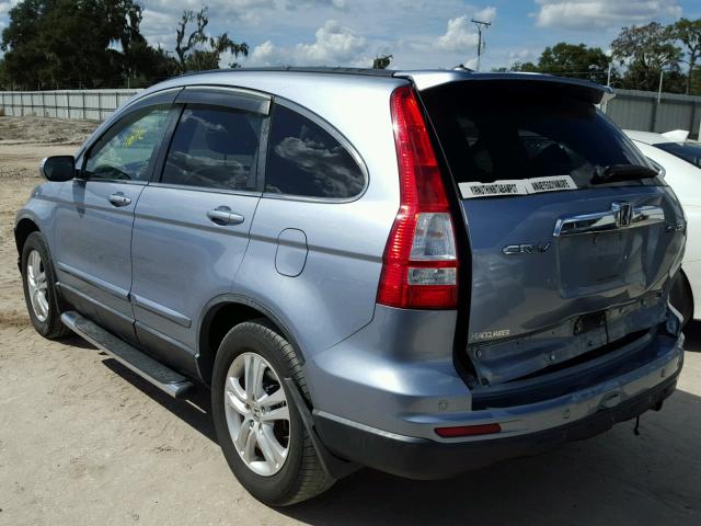 5J6RE4H76AL068184 - 2010 HONDA CR-V EXL BLUE photo 3