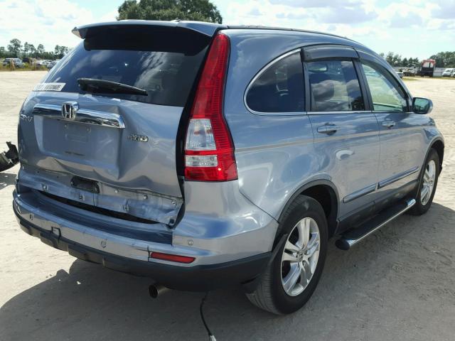 5J6RE4H76AL068184 - 2010 HONDA CR-V EXL BLUE photo 4