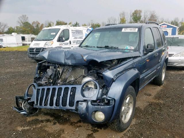 1J4GL58K12W350370 - 2002 JEEP LIBERTY LI BLUE photo 2