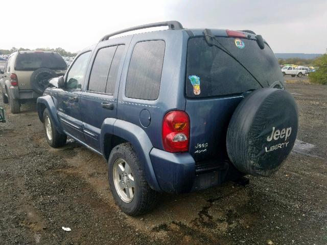 1J4GL58K12W350370 - 2002 JEEP LIBERTY LI BLUE photo 3