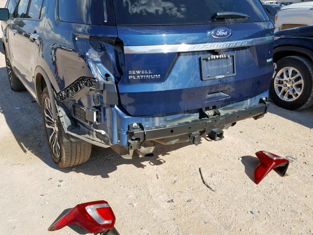 1FM5K8HTXGGB26487 - 2016 FORD EXPLORER P BLUE photo 9