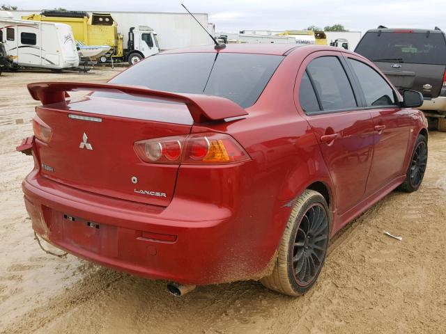 JA3AU86UX8U042406 - 2008 MITSUBISHI LANCER GTS RED photo 4