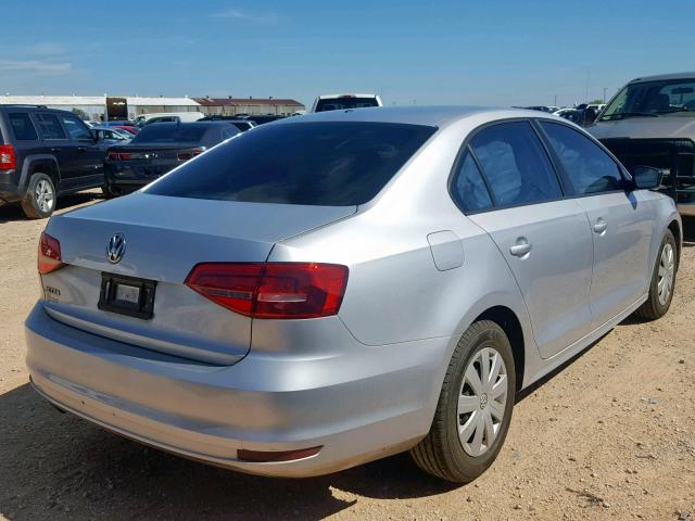 3VW2K7AJ8FM303954 - 2015 VOLKSWAGEN JETTA BASE SILVER photo 4