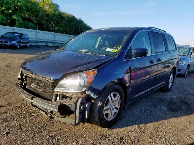 5FNRL38687B131682 - 2007 HONDA ODYSSEY EX BLUE photo 2