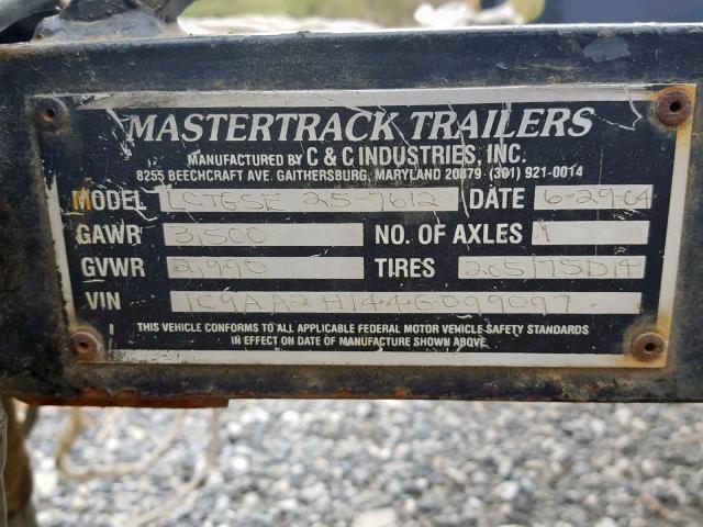 1C9AA2H144G099097 - 2004 UTILITY TRAILER BLACK photo 8