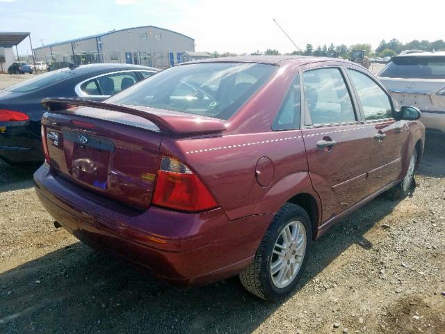 1FAFP34N07W320154 - 2007 FORD FOCUS ZX4 MAROON photo 4