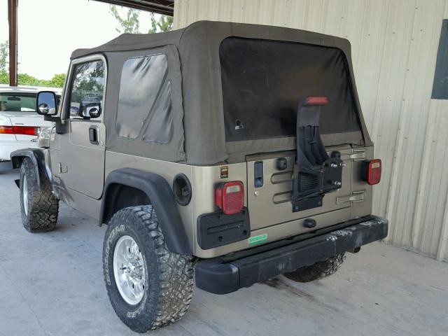 1J4FA29163P348793 - 2003 JEEP WRANGLER / TAN photo 3