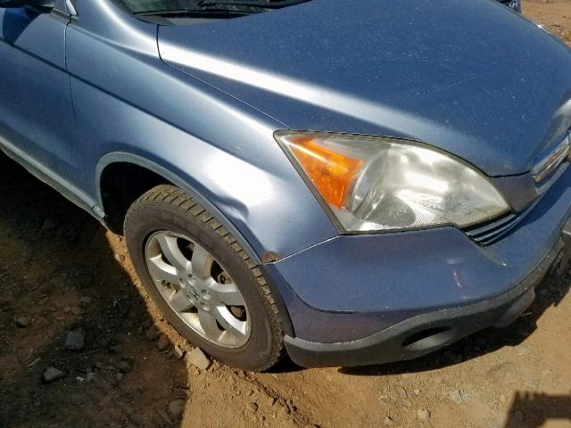 JHLRE48757C077489 - 2007 HONDA CR-V EXL BLUE photo 9