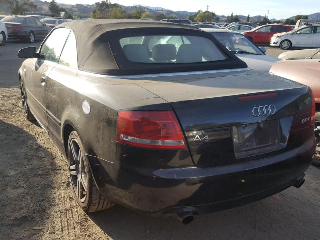 WAUAF48H58K008760 - 2008 AUDI A4 2.0T CA BLACK photo 3