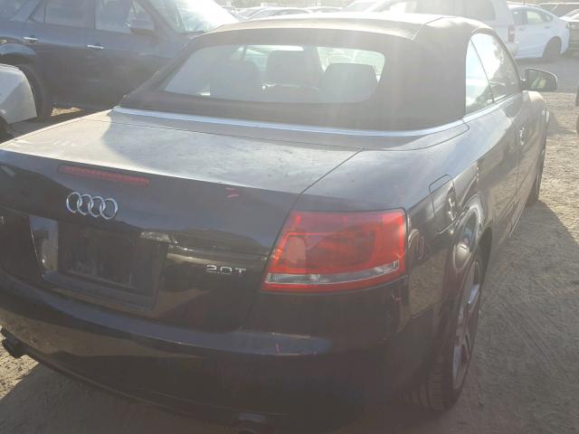 WAUAF48H58K008760 - 2008 AUDI A4 2.0T CA BLACK photo 4