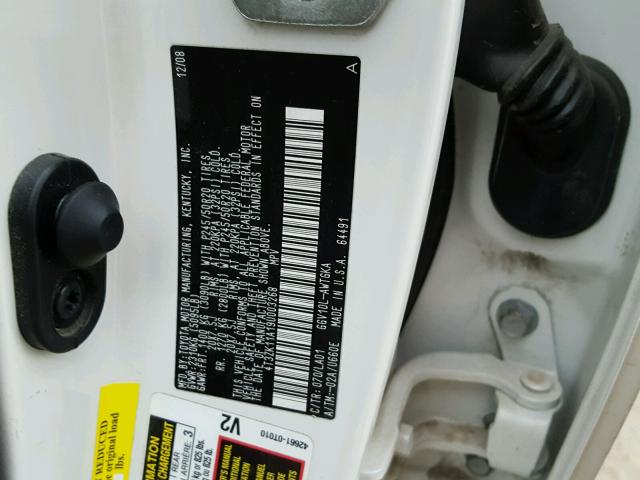 4T3ZK11A19U003268 - 2009 TOYOTA VENZA BASE WHITE photo 10