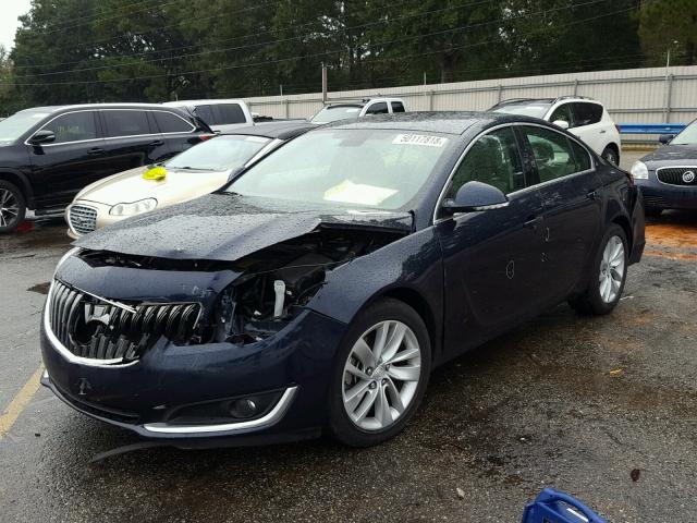 2G4GK5EX4F9161683 - 2015 BUICK REGAL BLUE photo 2