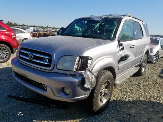 5TDBT48A62S057632 - 2002 TOYOTA SEQUOIA LI SILVER photo 2