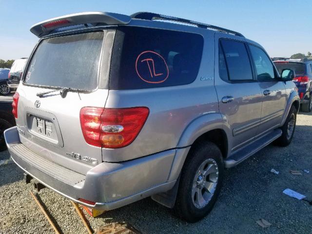 5TDBT48A62S057632 - 2002 TOYOTA SEQUOIA LI SILVER photo 4