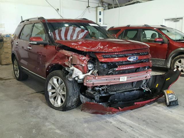 1FM5K8F86DGB99589 - 2013 FORD EXPLORER L RED photo 1