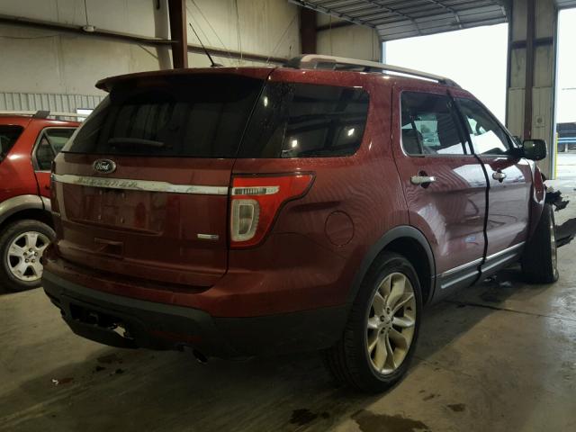 1FM5K8F86DGB99589 - 2013 FORD EXPLORER L RED photo 4