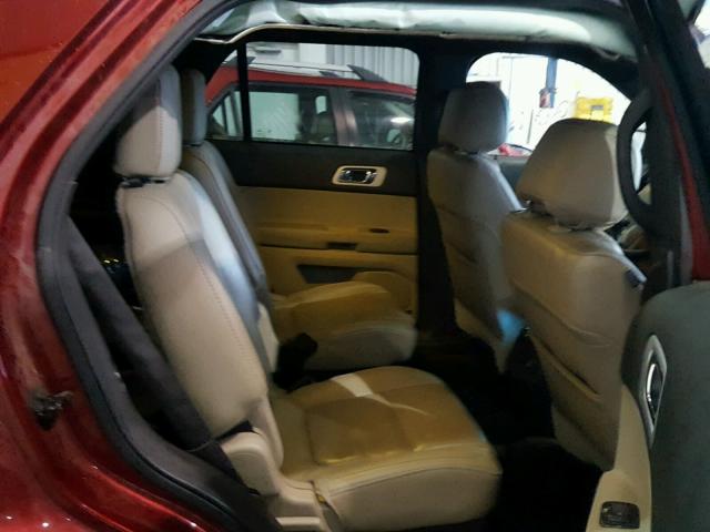 1FM5K8F86DGB99589 - 2013 FORD EXPLORER L RED photo 6