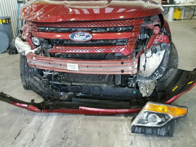 1FM5K8F86DGB99589 - 2013 FORD EXPLORER L RED photo 9