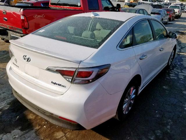 KMHE24L15HA058067 - 2017 HYUNDAI SONATA HYB WHITE photo 4