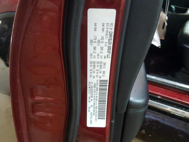 1C4RDJDGXEC591999 - 2014 DODGE DURANGO LI RED photo 10