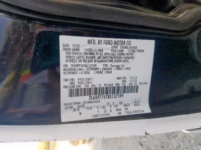 2FAHP71V78X137599 - 2008 FORD CROWN VICT TWO TONE photo 10